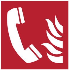 Пожежний знак "Телефон екстреного зв'язку в разі пожежі" 150х150мм.